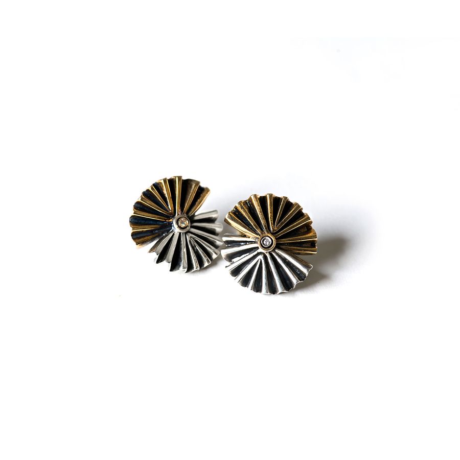 Round 'Fan' Earrings VENTAGLI | OR TONDO ZIRCAGBR
